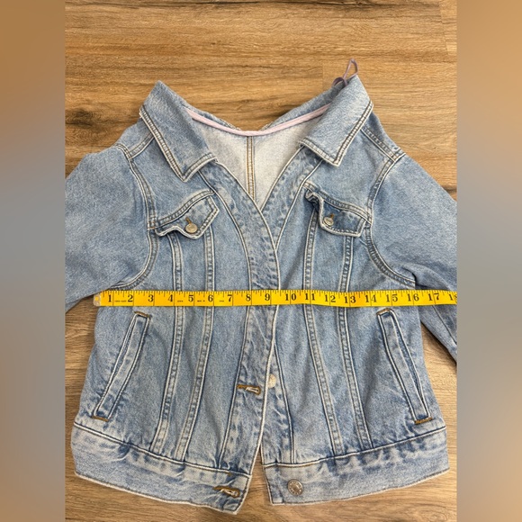 Topshop MOTO Off Shoulder Denim Jacket Size 6 - Picture 8 of 8